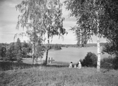 Badplats vid sjön Väringen, 1930-tal