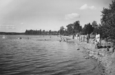 Badplats i sjön Möckeln i Karlskoga, 1930-tal