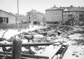 Byggnation på Hjorttorpsgatan, 1960-tal