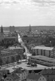 Utsikt från Svampen mot Storgatan, 1960-tal