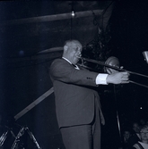 En musiker med trombon ur Count Basies orkester.