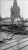 Ombyggnation av taket på elverket, ca 1950