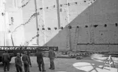 Arbetare vid ombyggnation av elverket, ca 1953