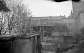 Män vid arbetsbod vid ombyggnation av elverket, ca 1953