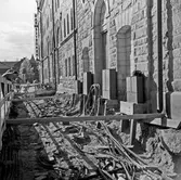 Kabeldragning på Vasagatan, 1951