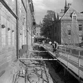 Kabeldragning på Vasagatan, ca 1953