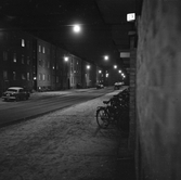 Elektriskt gatljus på Hjorttorpsvägen, 1950-tal