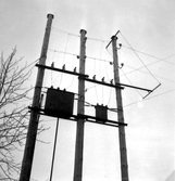 Kraftledning i Hovsta, april 1939