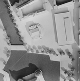 Modell visar siituationsplan runt gamla teatern, 1960-tal