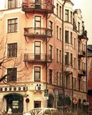 Hörnhus på Olaigatan och Gamla gatan, 1980-tal
