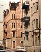 Hörnhus på Manillagatan och Oskarsparken, 1980-tal