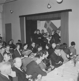 Orkester spelar på JUF:s 25-årsjubileum i Vintrosa 1954
