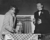 Pjäsen 'Lördagskväll' spelas vid JUF:s 25-årsjubileum i Vintrosa, 1950-tal