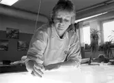Kerstin Valtanen vid ljusbord, 1987