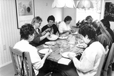 En grupp med kvinnor äter lunch, 1989