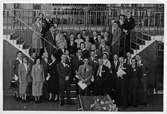 Bibliotekarier samlade framför kameran, 1940-tal