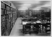 Läsesalen på Örebro Stadsbibliotek på Fabriksgatan, 1950-tal