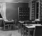 Studierum på Tysslinge Folkbibliotek i Garphyttan, 1955