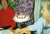 Jubileumstårta  när lyckträffen fyller 4 år, 1992