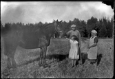 Lantbrukarfamilj med häst