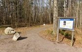 Anslagstavla vid naturreservatet Reträtten, Glomman, 2016-04-05