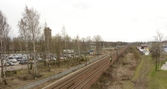 Järnvägsspår och Södra vattentornet på Aspholmen, 2016-04-18