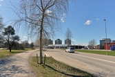 Vy över kvarteret Gasugnen, Universitetsallén från öster, 2016-04-11