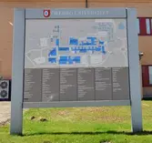 Orienteringstavla vid Gymnastikgatan, Örebro Universitet, 2016-04-19