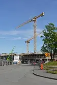 Byggkranar vid Pionjärgatan 6, 2016-05-17
