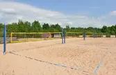 Spelplaner vid Beachvolleyarenan, Alnängsbadet, 2016-05-24
