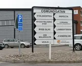 Företagstavla på Osmundsgatan, 2016-05-30