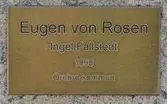 Inskription på byst föreställande Eugen von Rosen, Örebro Centralstation, Östra Bangatan 1, 2016-05-25