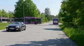 Bussar vid infarten till Björkhaga, Postgatan, 2016-05-31