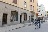 Butiker vid gathörnet Fredsgatan/Storgatan, 2016-09-02