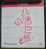 Orienteringstavla vid Tybble Centrum, 2016-09-19