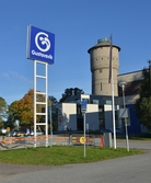 Företagslokaler och vattentorn. Gustavsvik. 2016-10-06