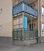 Inhägnad balkong på Loggatan 13. 2016-10-07