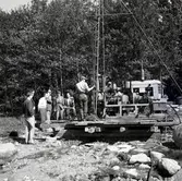 Provborrningar av urberget i Rälla. Prov utfördes på flera ställen.