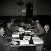 1953 års kommunikationsutredning i februari med ordförande Per Åsbrink.