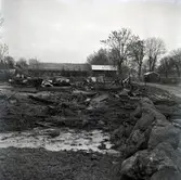 Ladugårdsbrand i Bläsinge, Löttorp 22/1 1961. Bilden tagen 23/1.