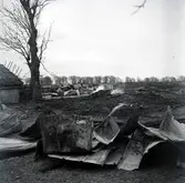 Ladugårdsbrand i Bläsinge, Löttorp 22/1 1961. Bilden tagen 23/1.