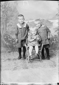 Ateljéporträtt - barn till Adolf Eriksson från Hallstavik, Häverö socken, Uppland 1921