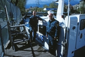 Besättningen ombord på polisbåten på Båtens dag, 1995