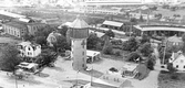 Utsikt mot SJ vattentorn och lokstallar, 1950-tal