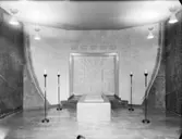 Arkitekt R. Holmgren, Västerås Krematorium, interiör kapellen, vänthallen, kremhall