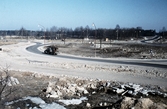 Nybyggd rondell vid utfarten mot Stockholm, 1960-tal