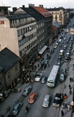 Överblick över trafiken på Storgatan, 1957