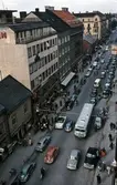 Överblick över trafiken på Storgatan, 1957