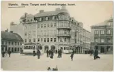 Vykort - Stora torget med Strandbergska huset, Uppsala