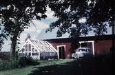 Växthus och ladugård på Björkhagen i Yxtabacken i Hovsta, ca 1963